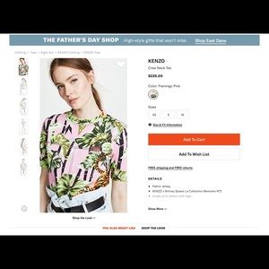 Kenzo crew neck tee jungle print size M